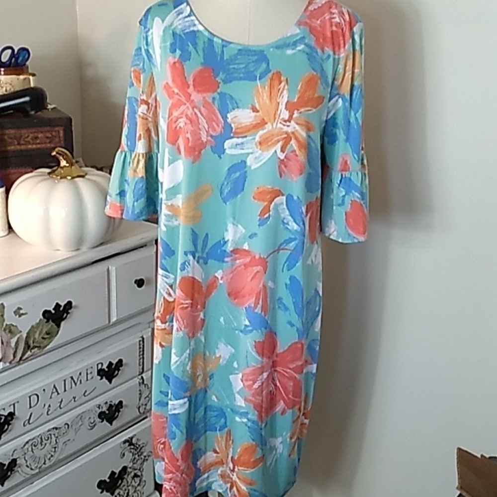 Ruby Rd ruffle sleeve large summer dress 👗